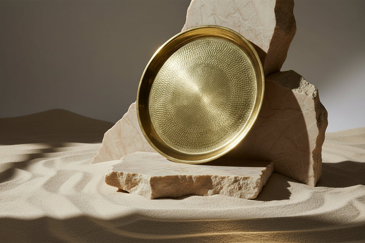 Hammered Coated Plate Big Golden