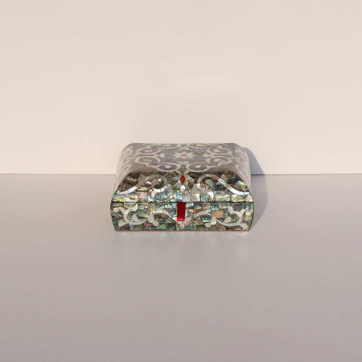 Wooden Jewelry Box Sadaf Engraved with mother of pearl inlay, elegant storage for jewelry and keepsakes, artisanal craftsmanship.