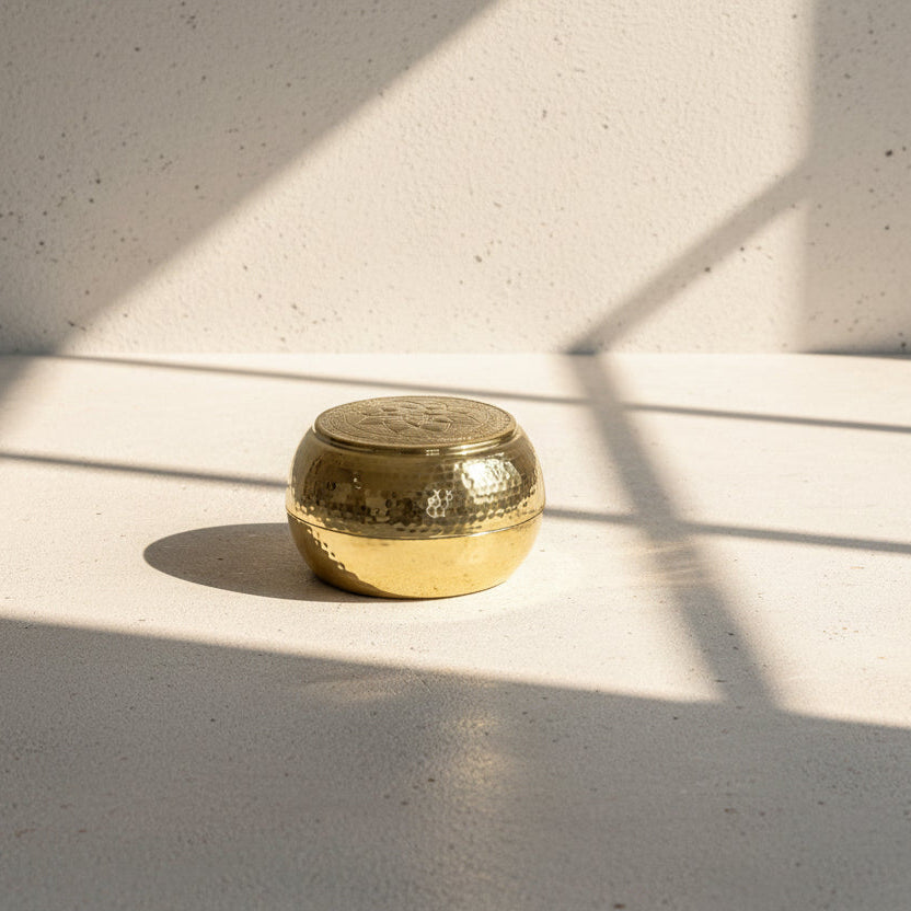 Engraved Gold Brass Box