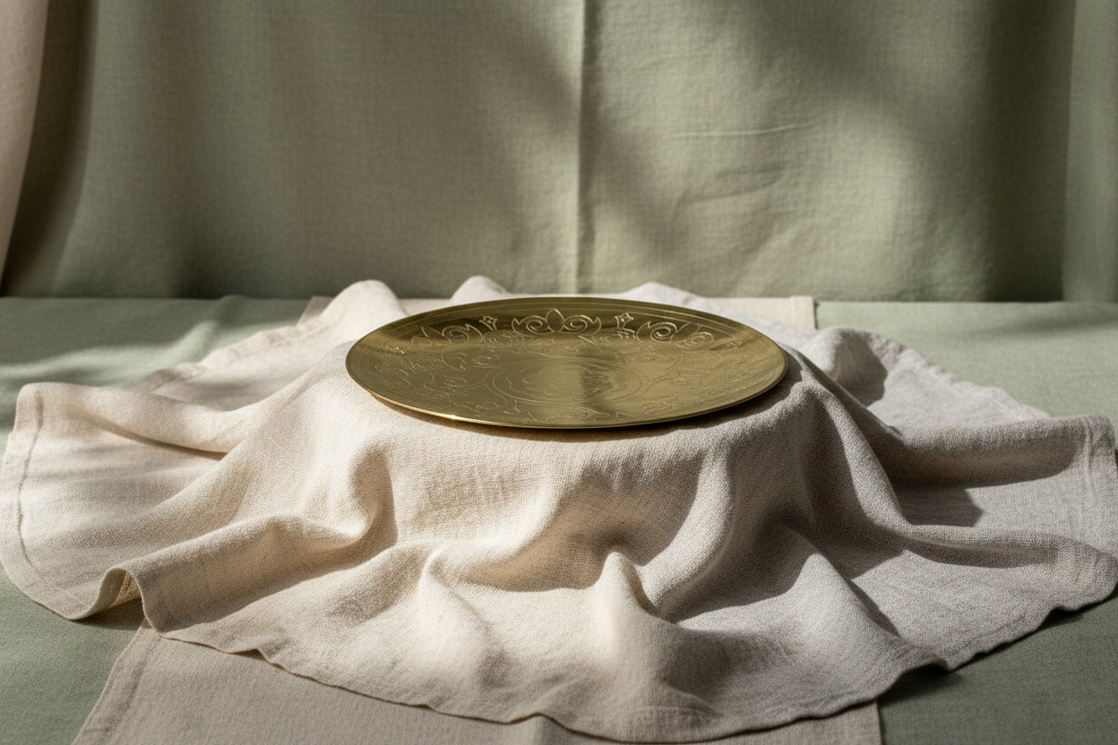 Tray Polished Brass with Timeless Elegance