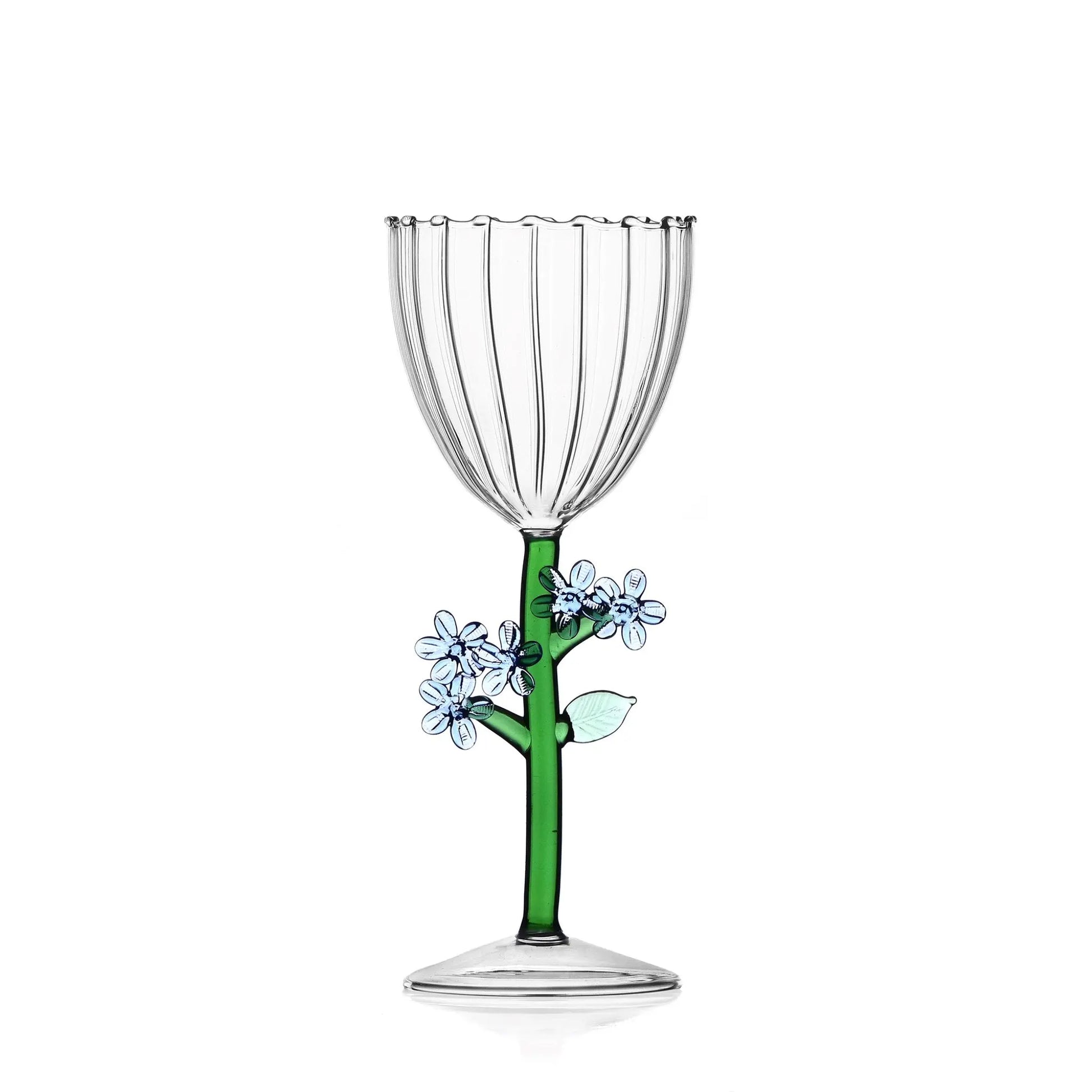 Botanica Optical Stemmed Glass Light Blue Flower Ichendorf