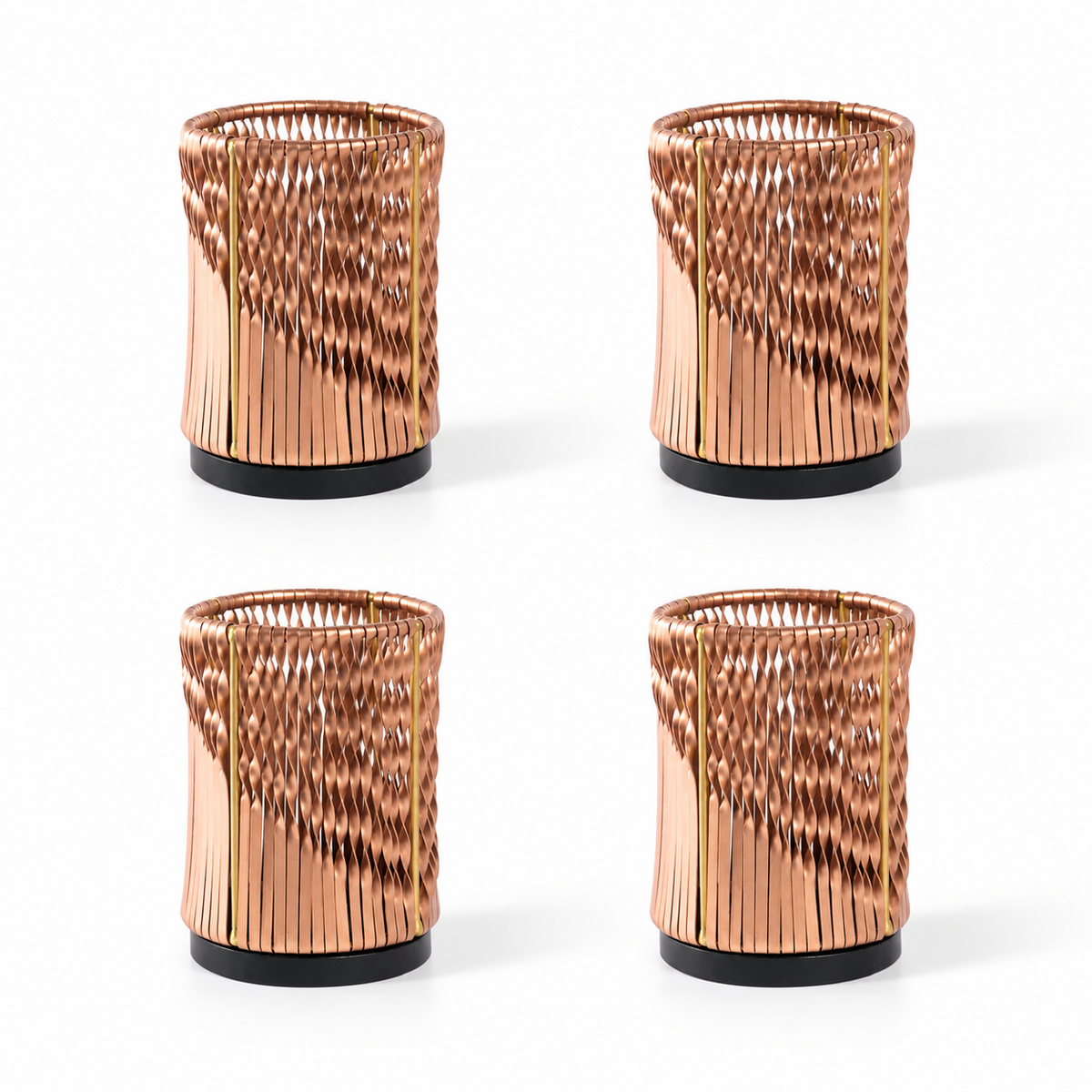 Tea Light Twist Weaving Copper