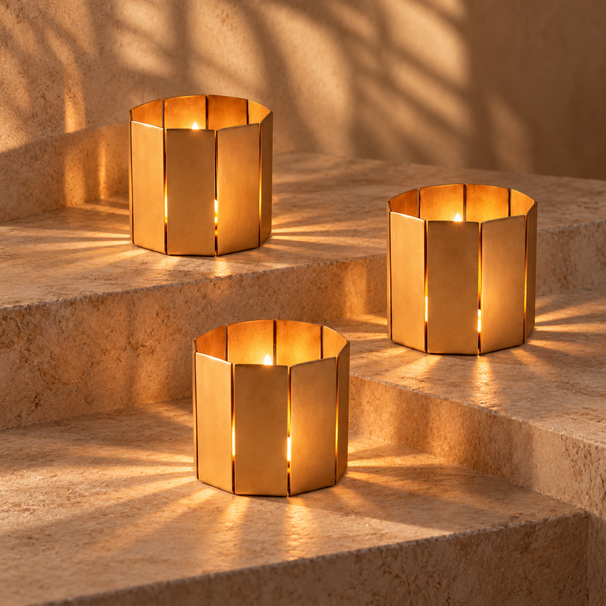 Tea Light Cut Polygon Set