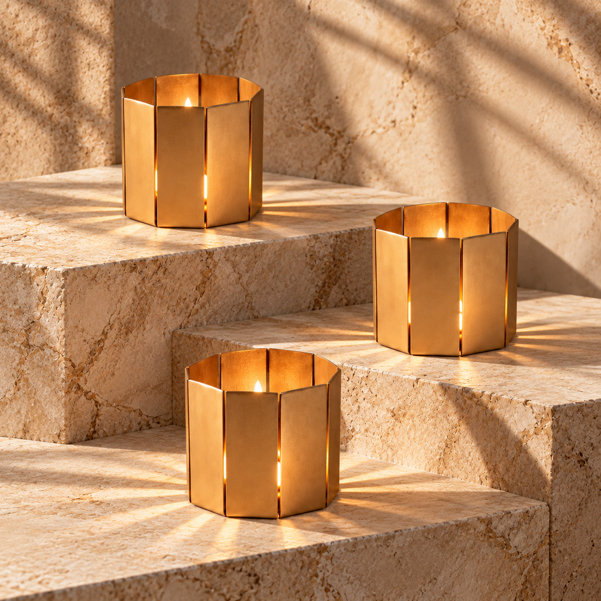 Tea Light Cut Polygon Set