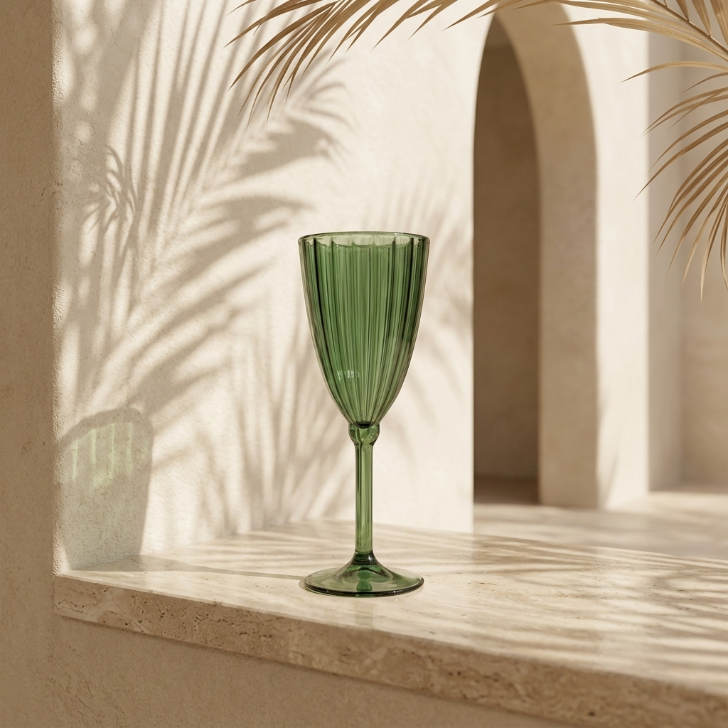 Green Gratitude Glasses Set of 6