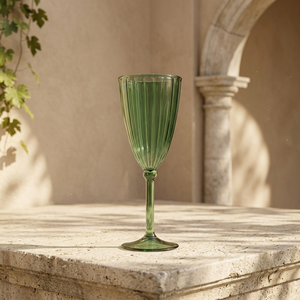 Green Gratitude Glasses Set of 6