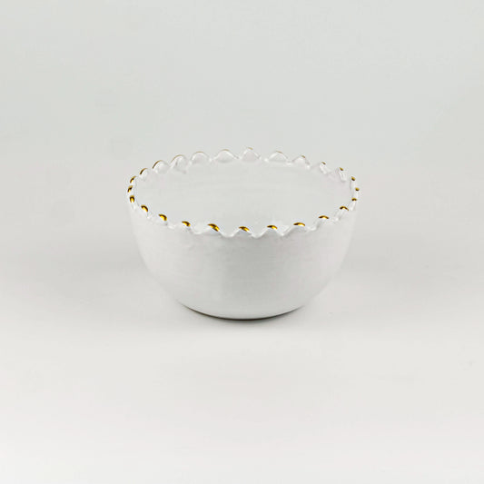 Small Bowl Tazza White Gold Ceramic - Pieces SA