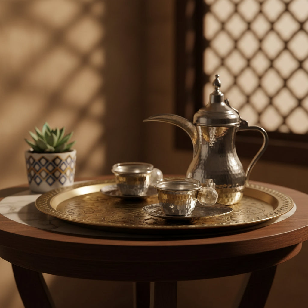 Arabic Coffee Cup Set Full Sadaf Handle