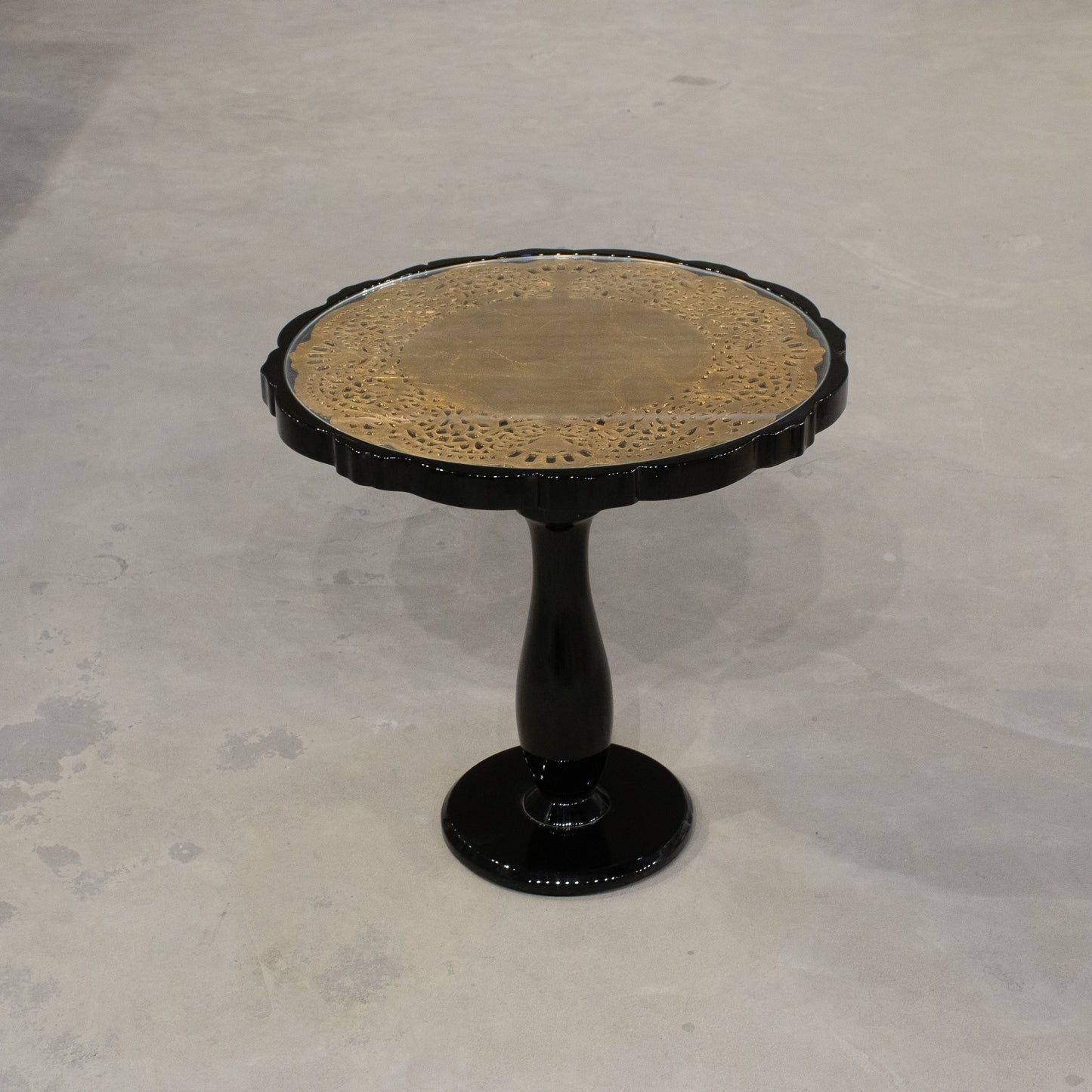 Golden Crochet Side Table