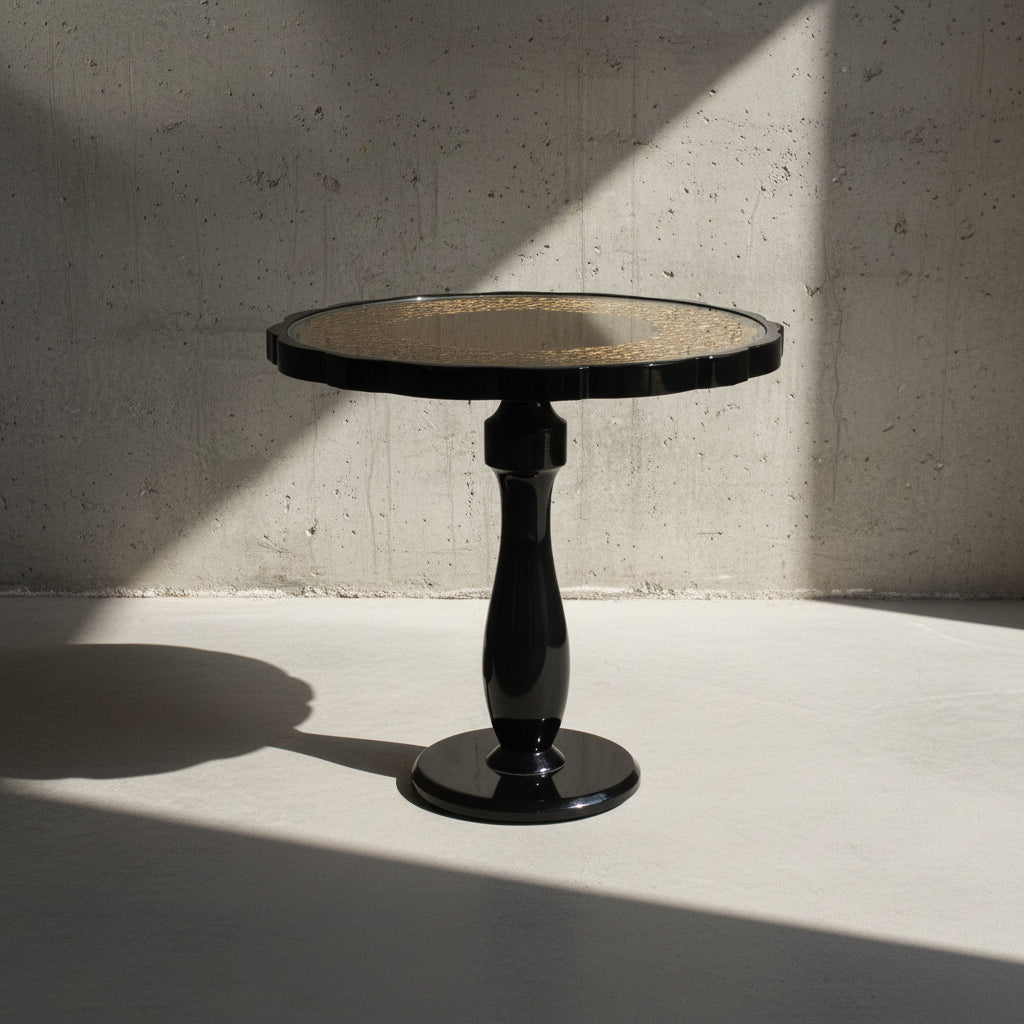 Golden Crochet Side Table