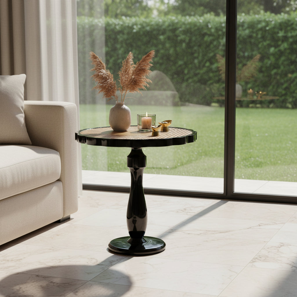 Golden Crochet Side Table