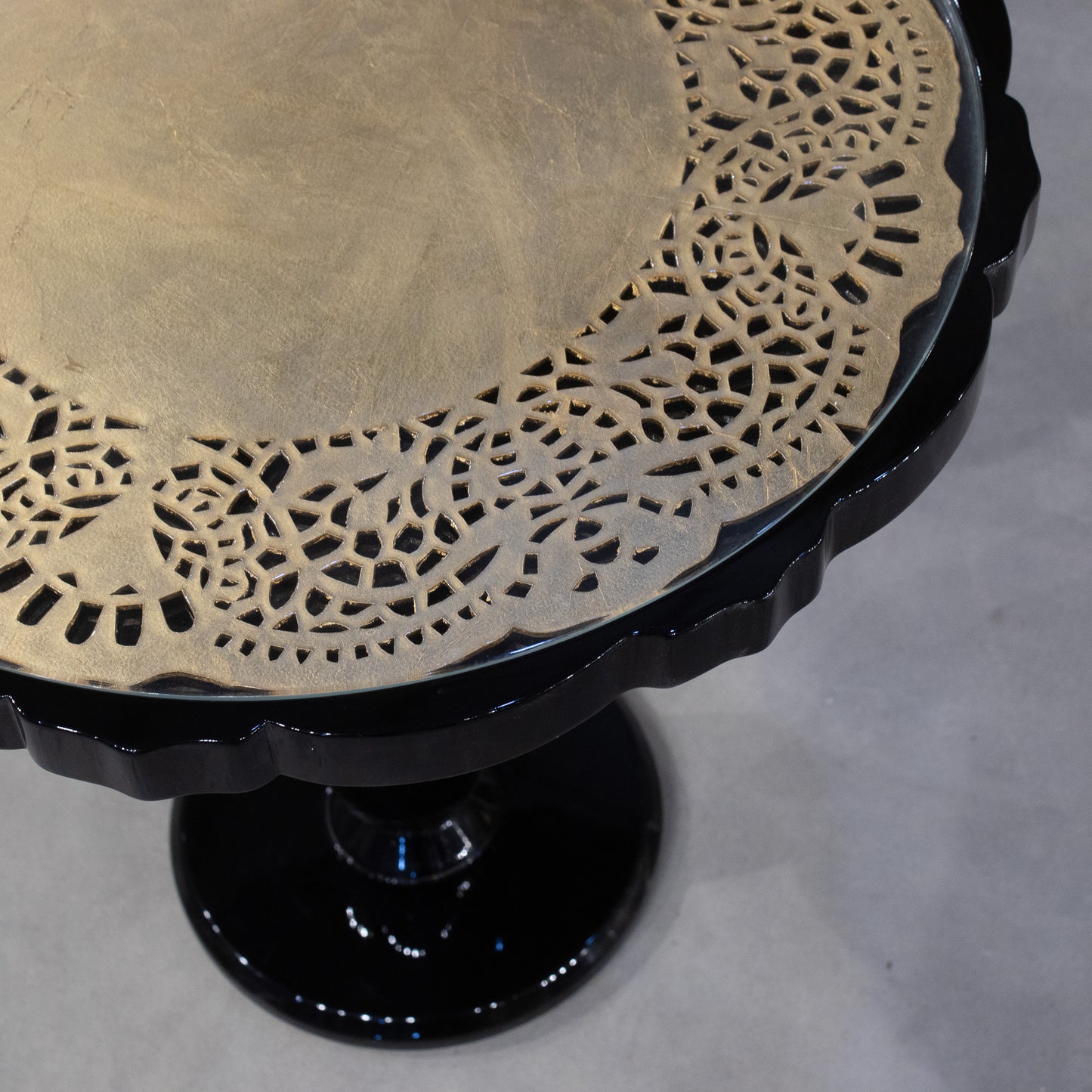 Golden Crochet Side Table