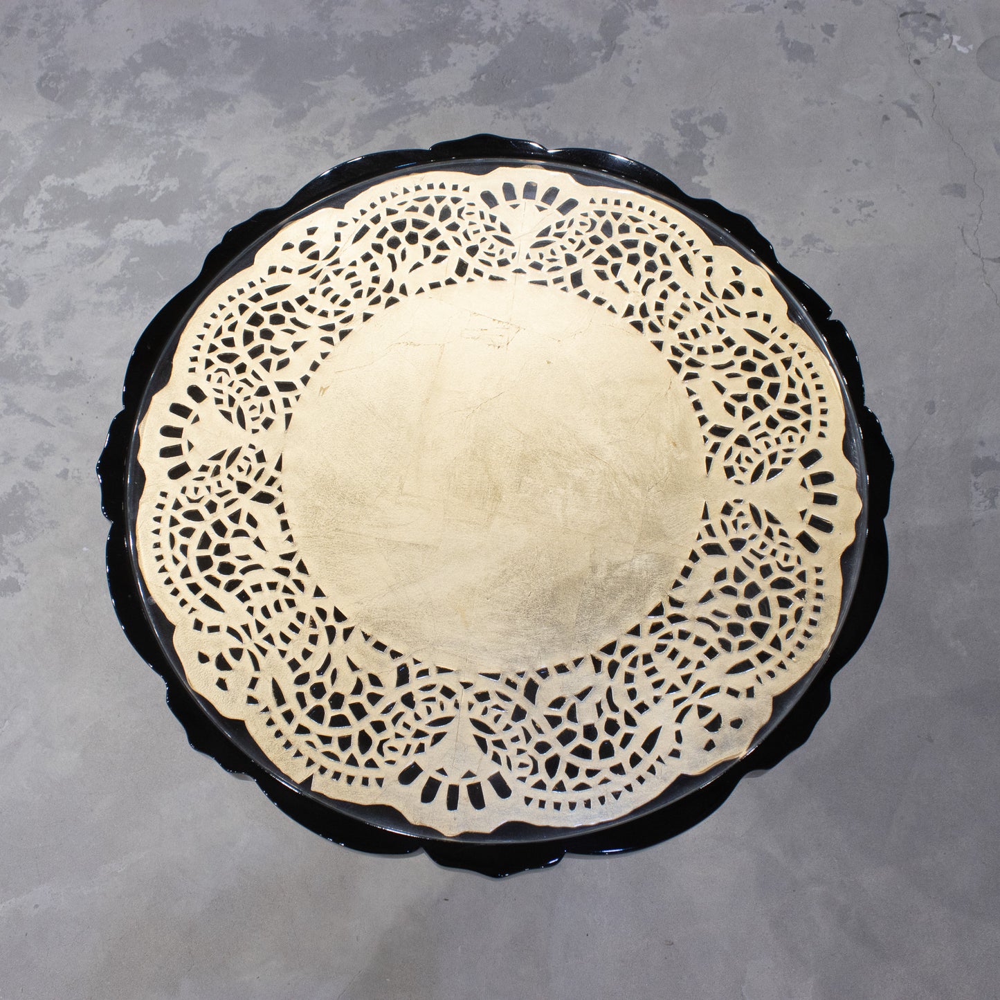Golden Crochet Side Table