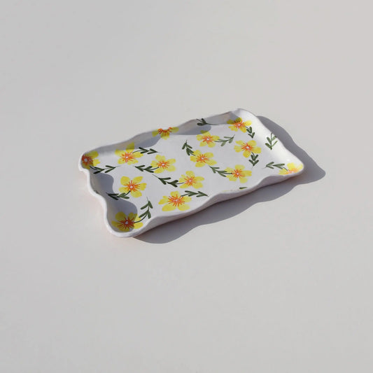 Wavy Tray Yellow Floral Awan Gallery