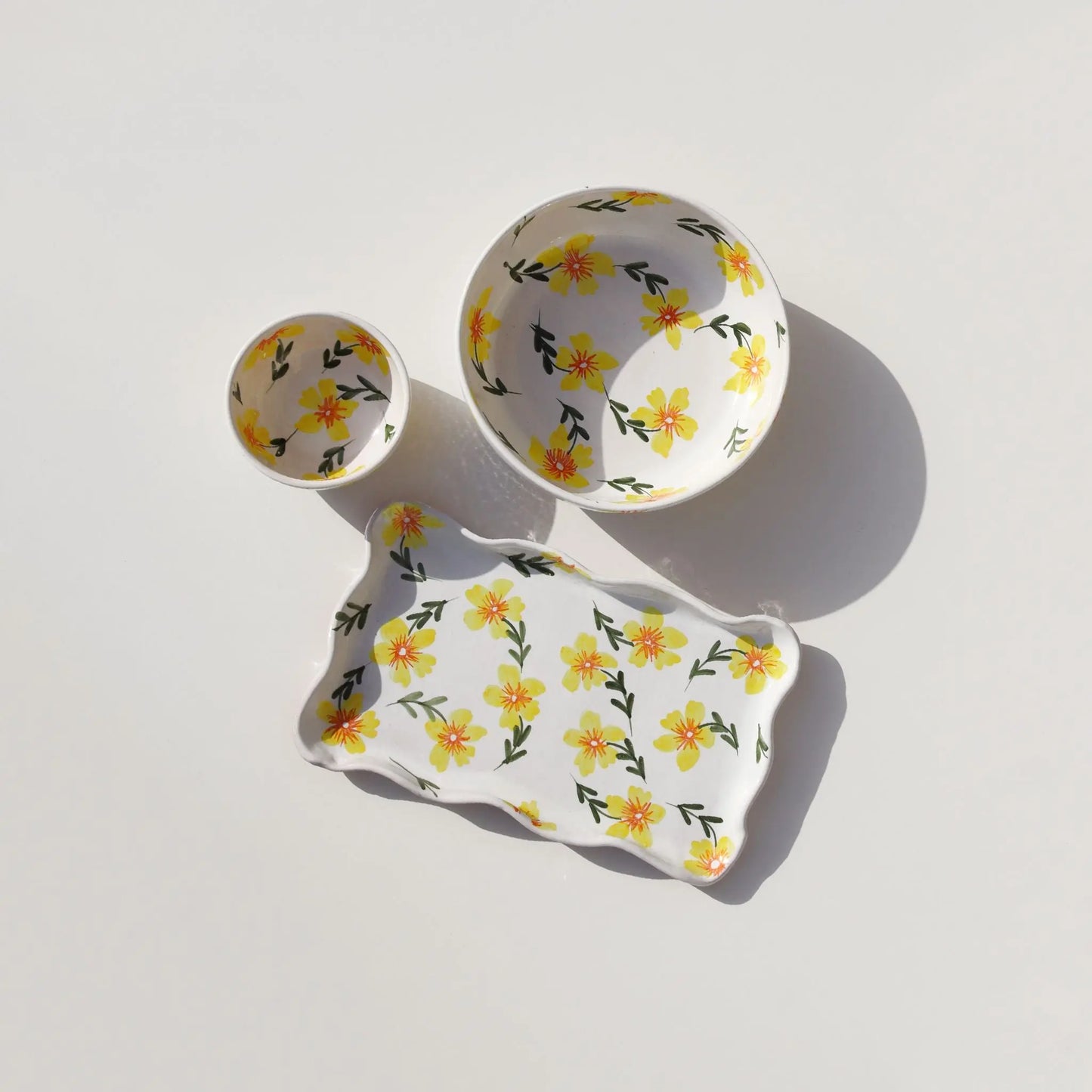 Pasta Plate Yellow Floral Awan Gallery