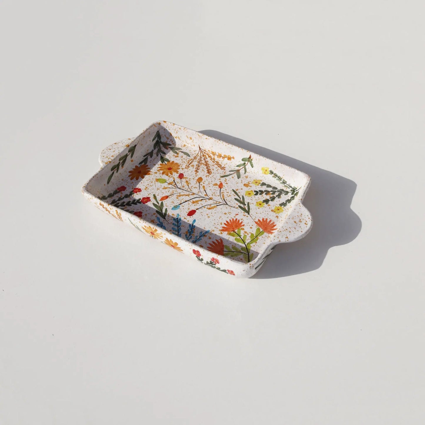 Rectangular Tray Multi Floral Thin Handle Awan Gallery