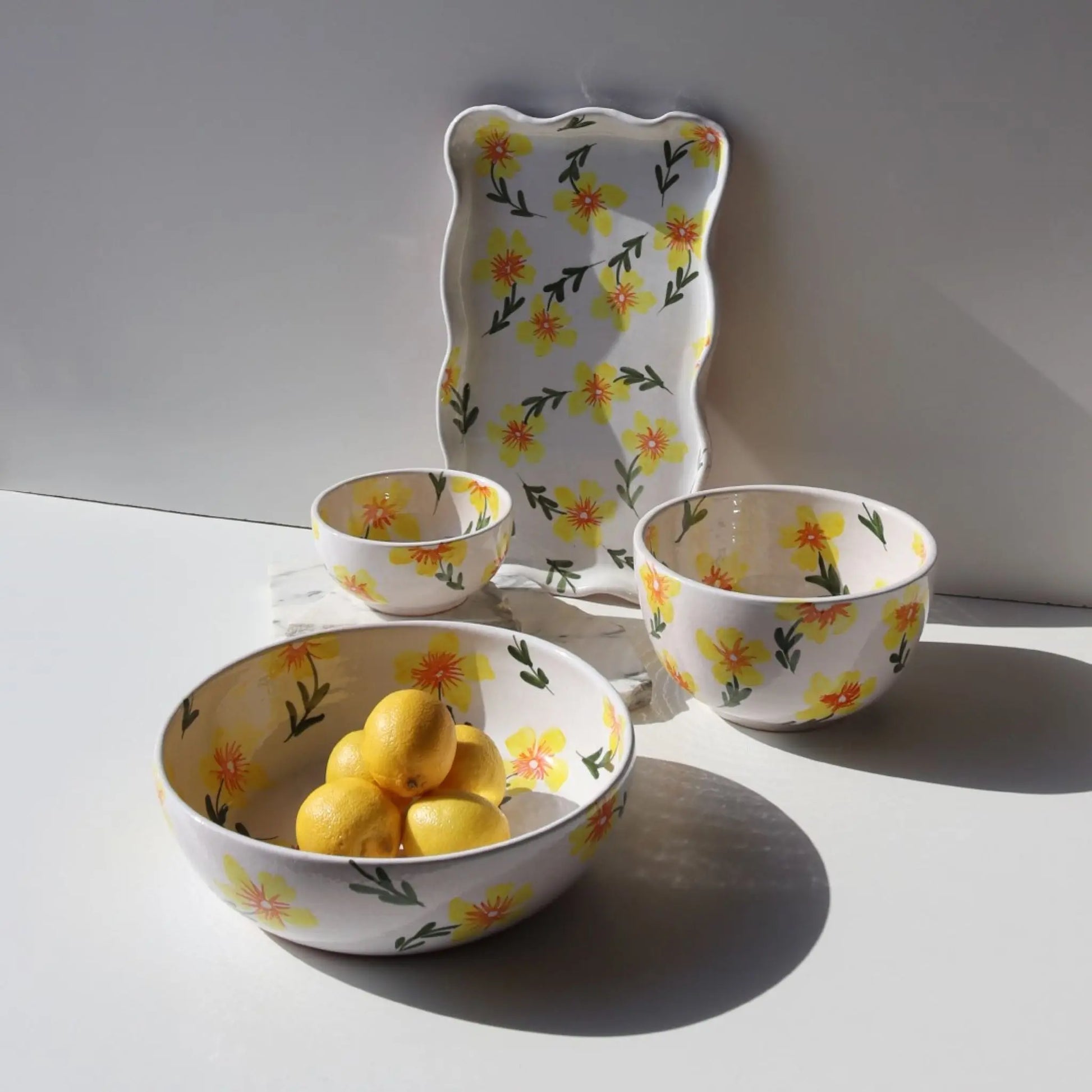 Yellow Flowers Salad Bowl Awan Gallery