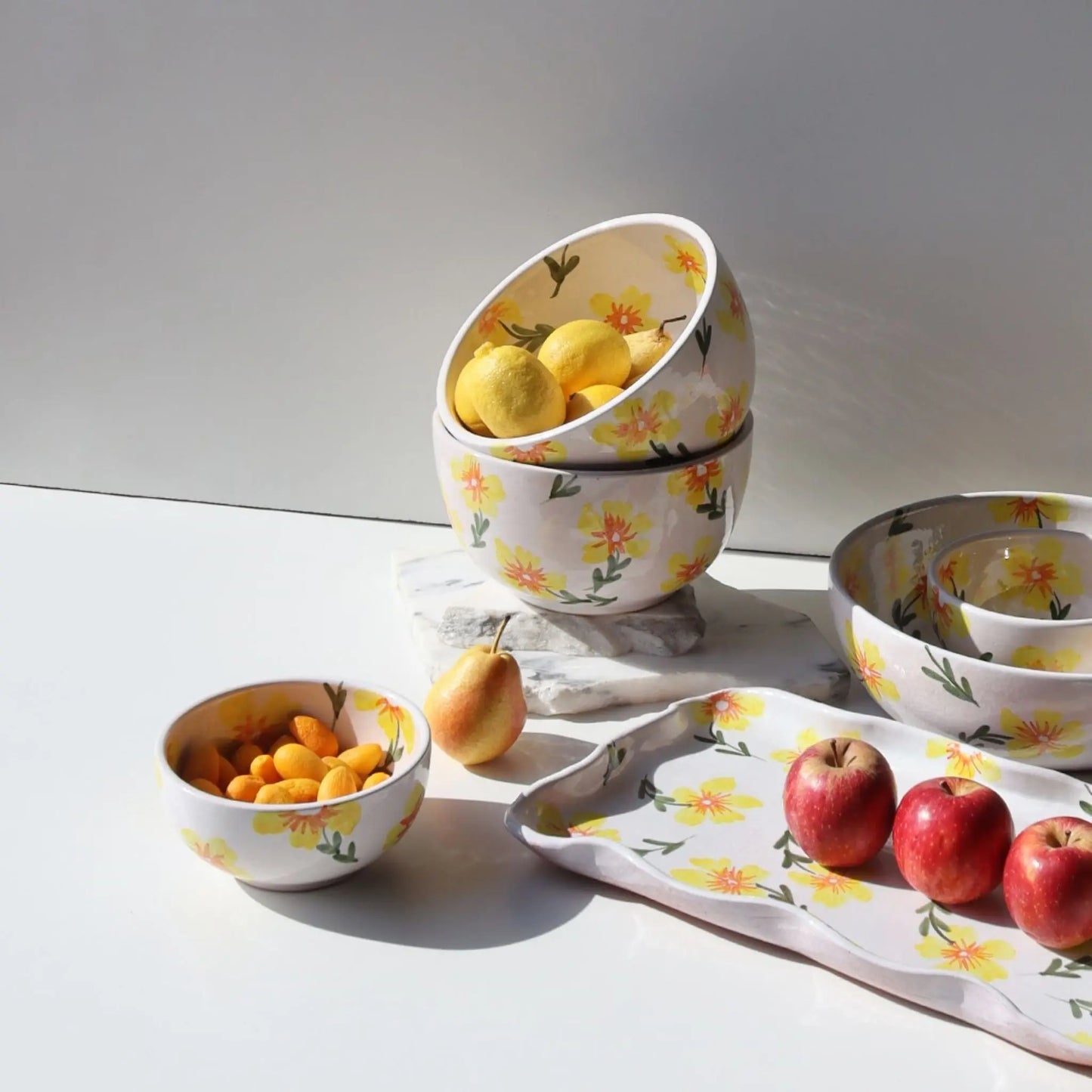 Yellow Flowers Salad Bowl Awan Gallery