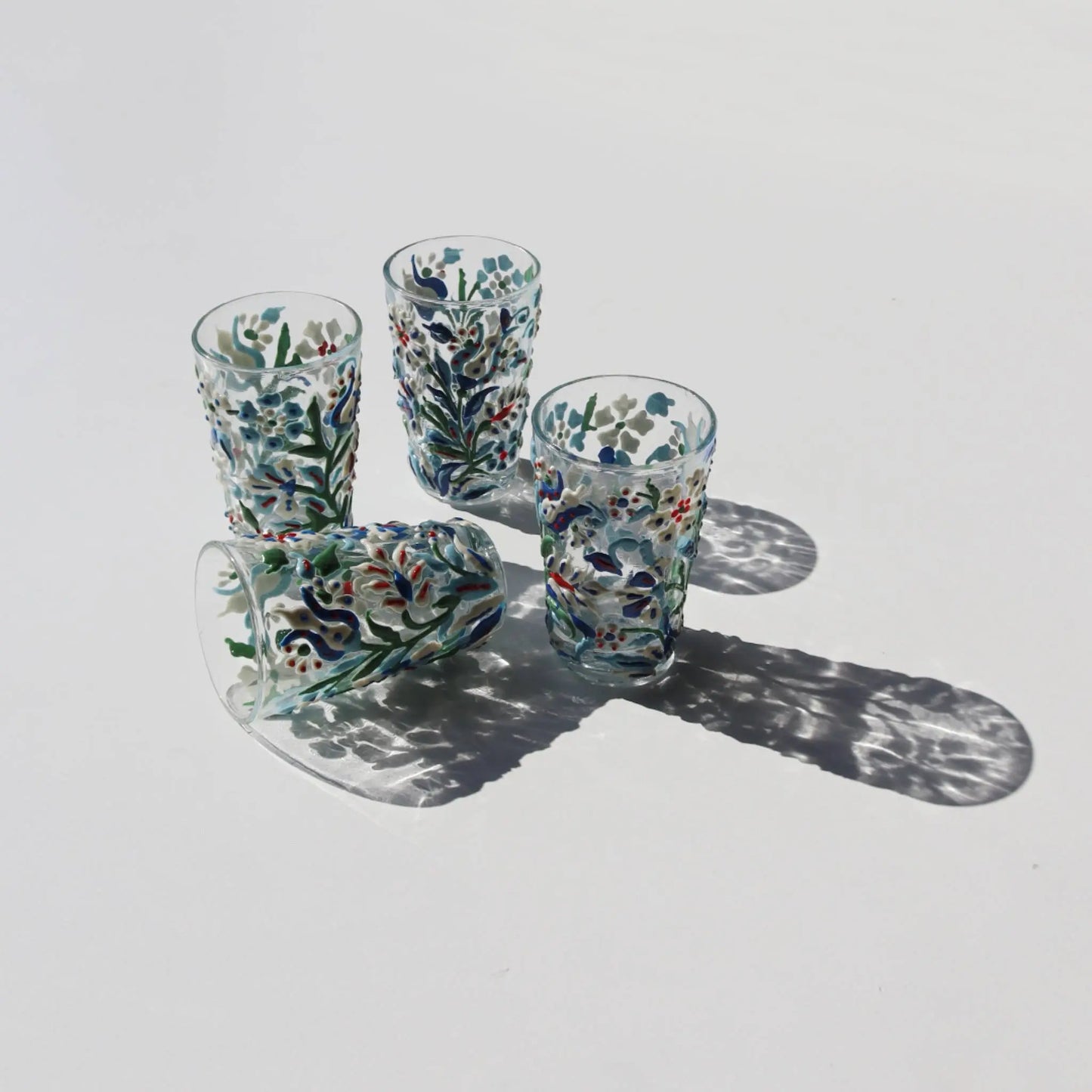 Mina Floral Design Two Tea Glasses Syrian Products