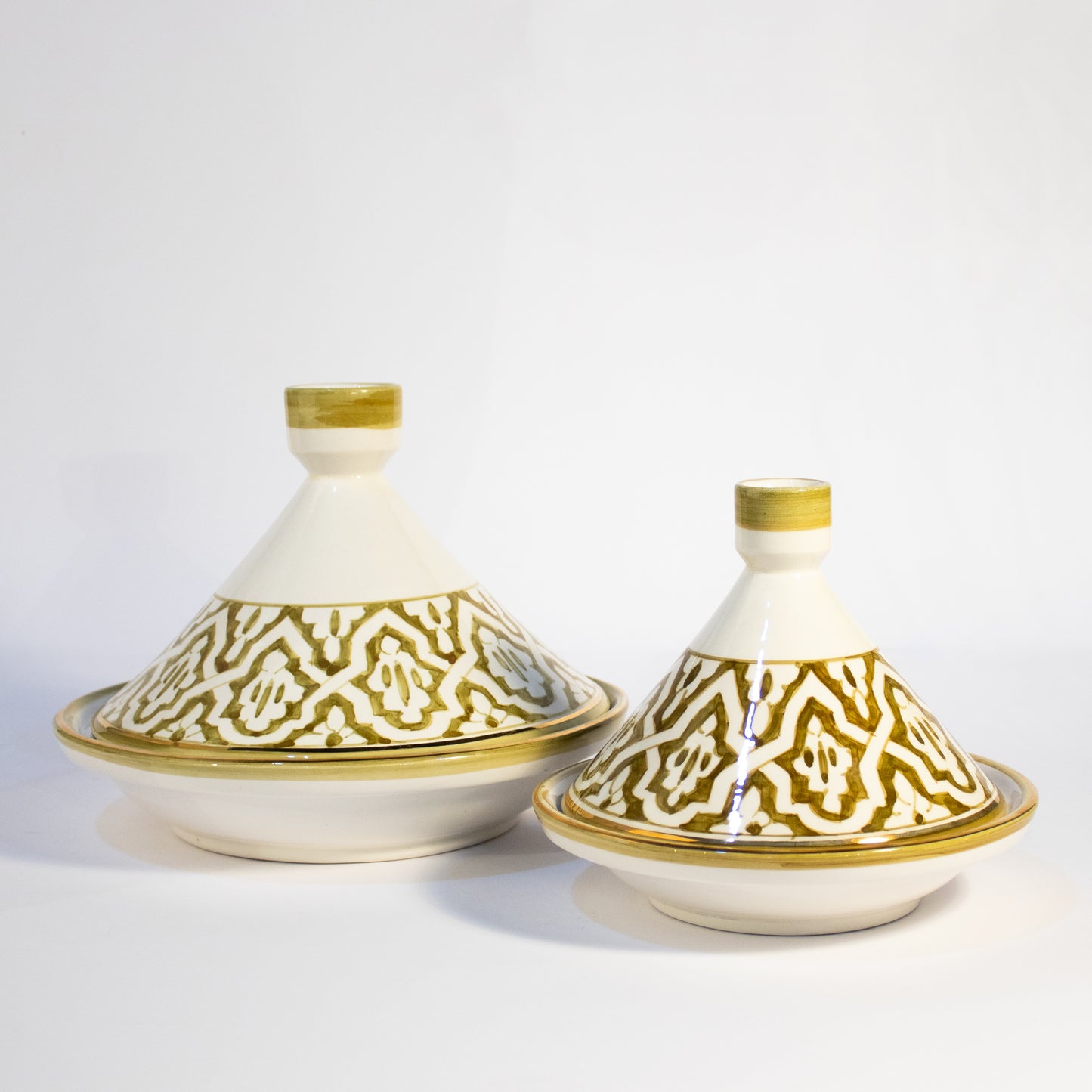 Large Clay Tajin Painted Khaki