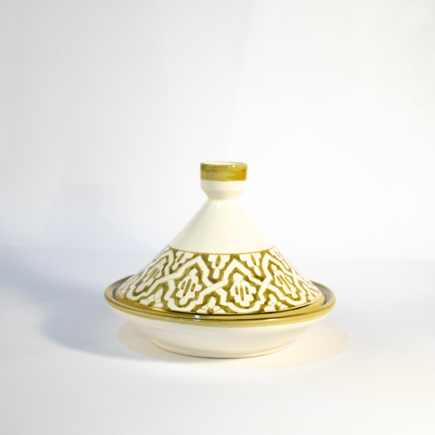 Large Clay Tajin Painted Khaki