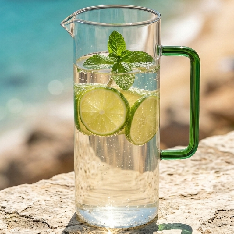 Tube Jug with Green Handle