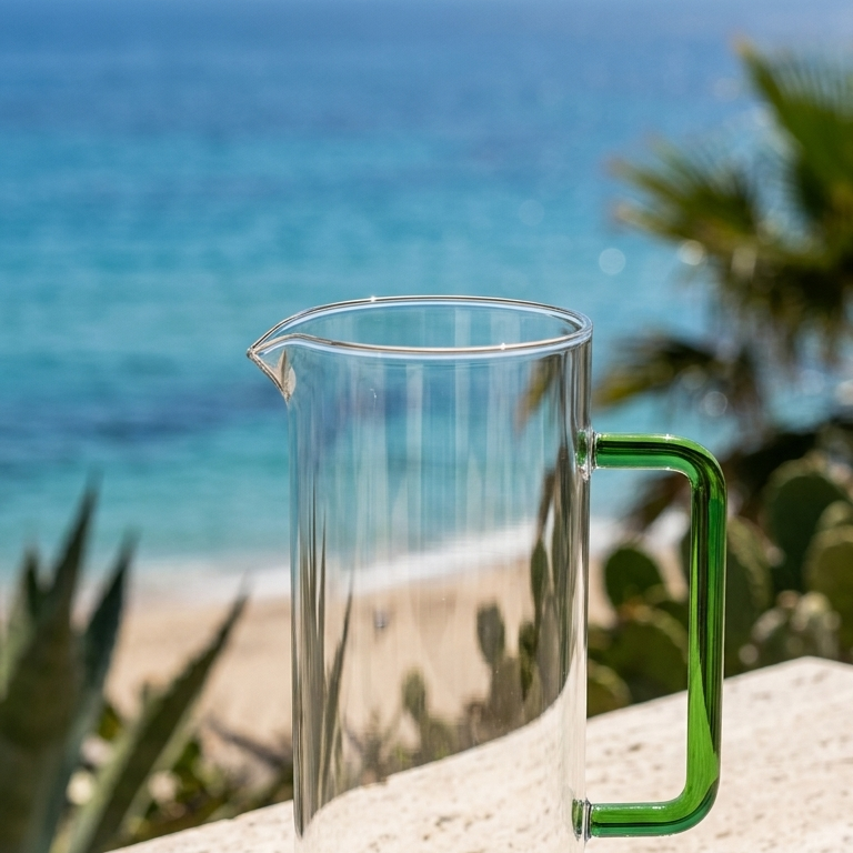 Tube Jug with Green Handle