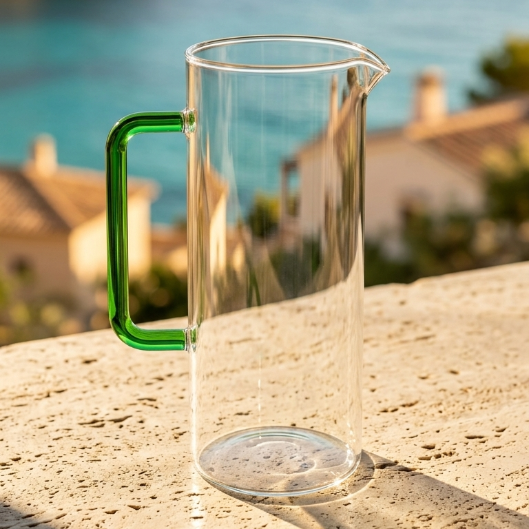 Tube Jug with Green Handle