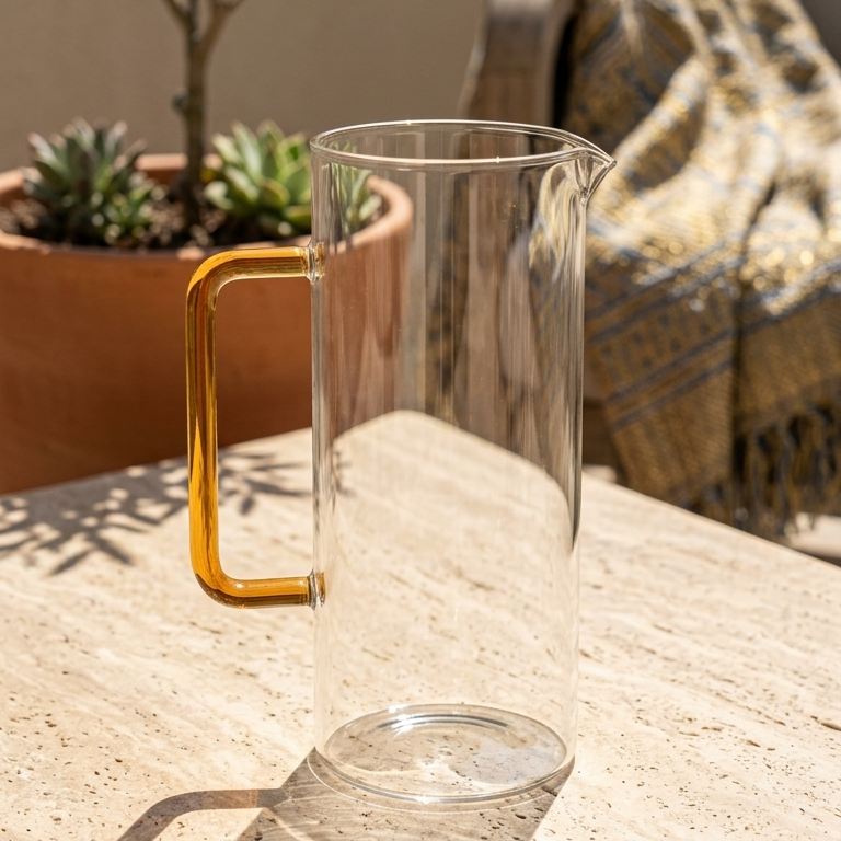Tube Jug with Yellow Handle