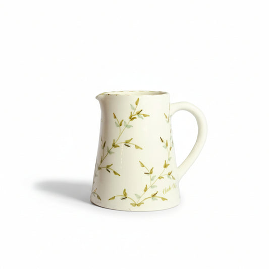 Large Leaves Gold Ceramic Pitcher