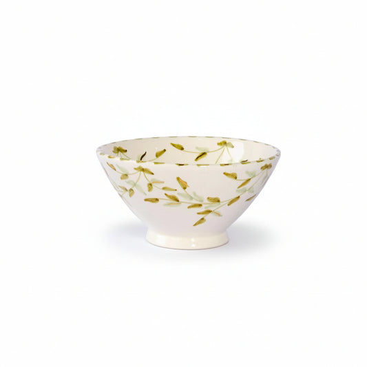 Conical Bowl Leaves Gold Ceramic