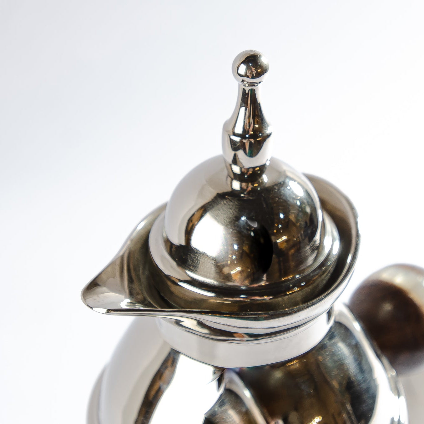 Silver Tea Thermos Camel & Palm Embossed