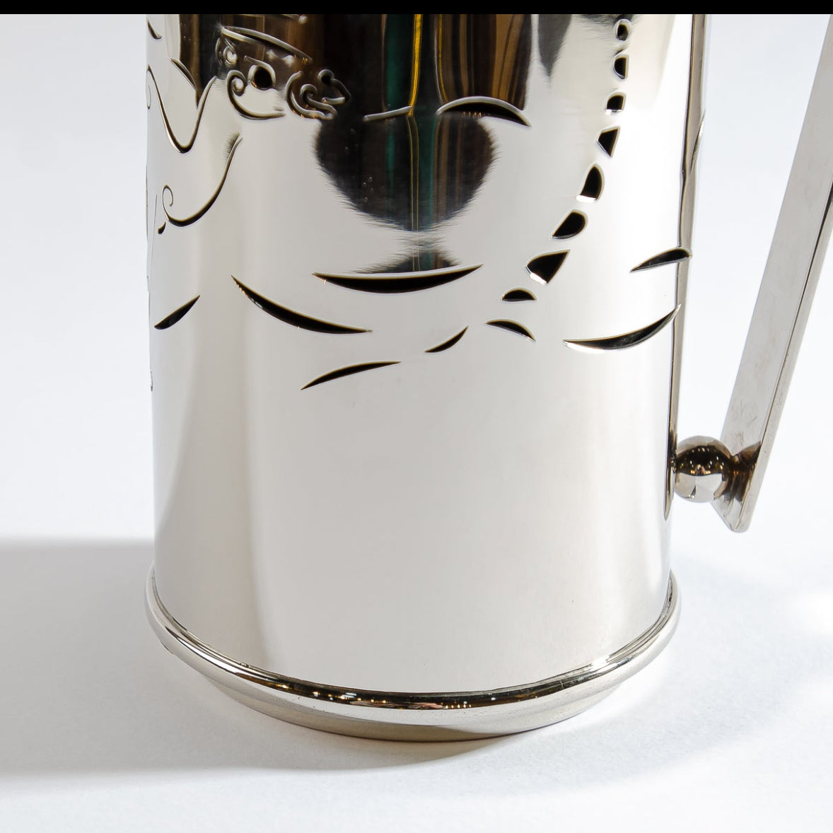 Silver Tea Thermos Camel & Palm Embossed