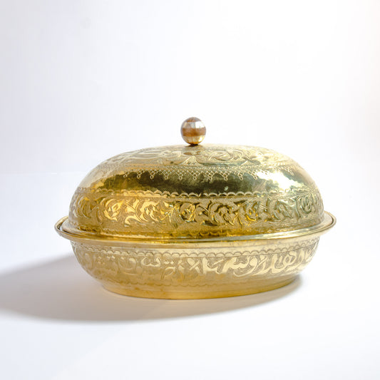 ساخان ذهبي بيضاوي بمقابض صدف