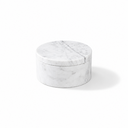 Medium White Marbleous Canister
