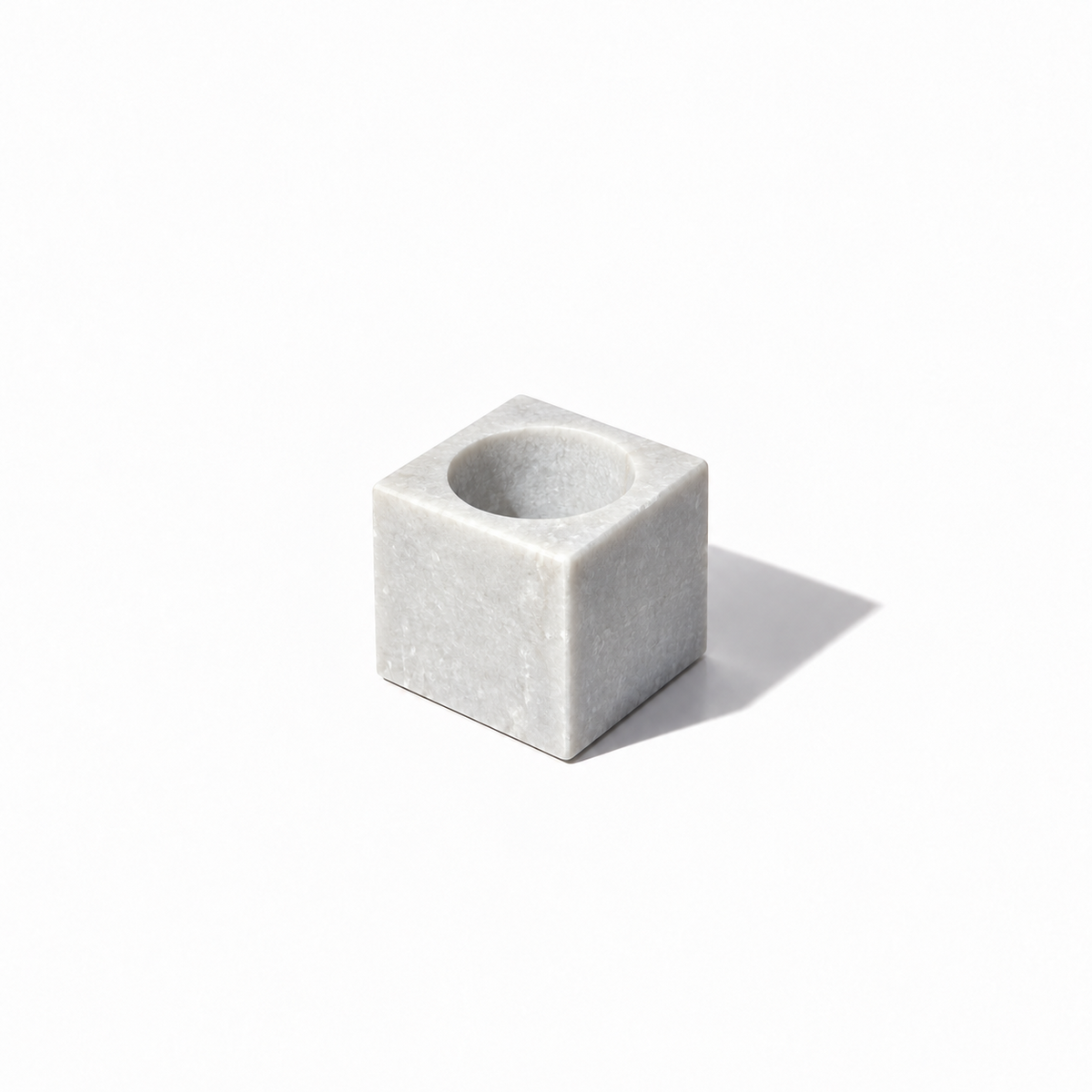 White Marbleous T-Light Holder