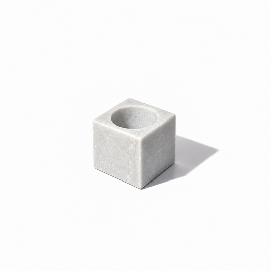White Marbleous T-Light Holder