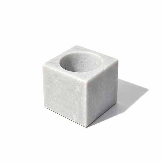 White Marbleous T-Light Holder