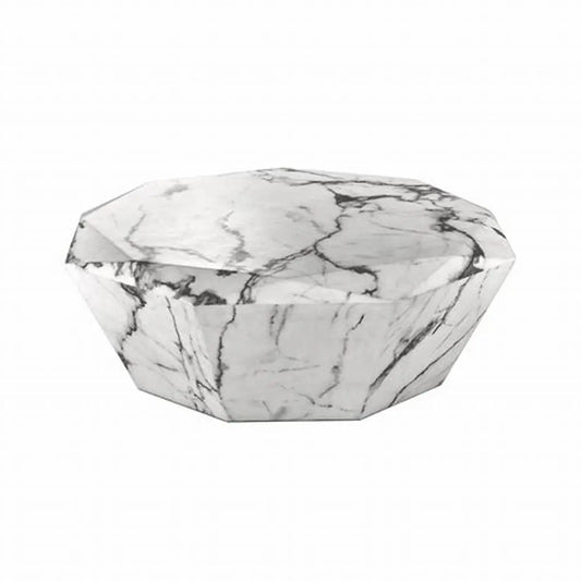 Coffee Table Diamond White Faux Marble