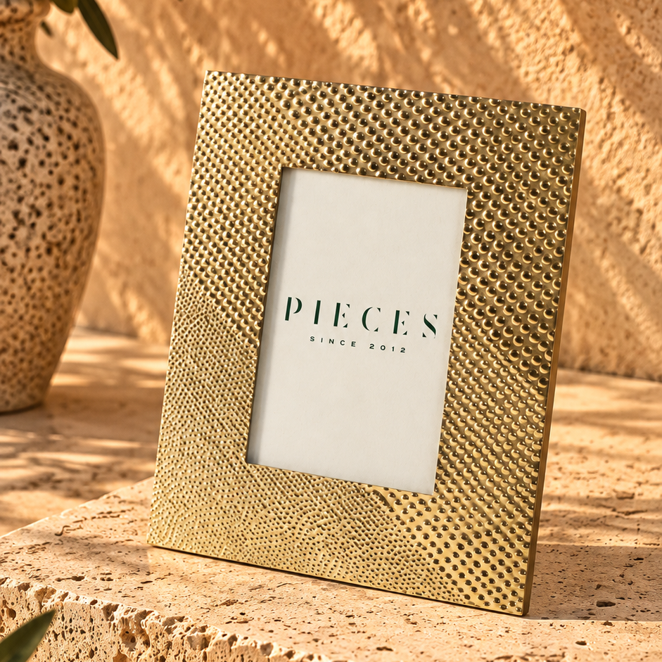 Photo Frame Dots Gold