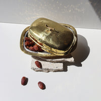 Load image into Gallery viewer, Plate With Cover Handle Bird Shape Gold
