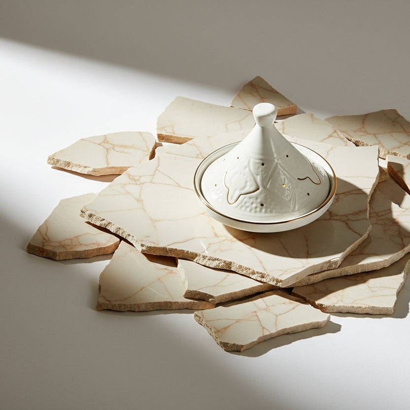 Small Tajine Impression Gold Ceramic