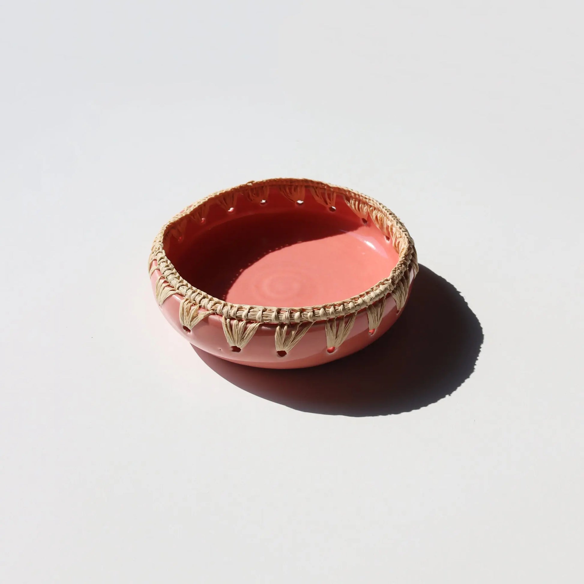 Ramekin Raffia Big Coral Pink Chabi Chic