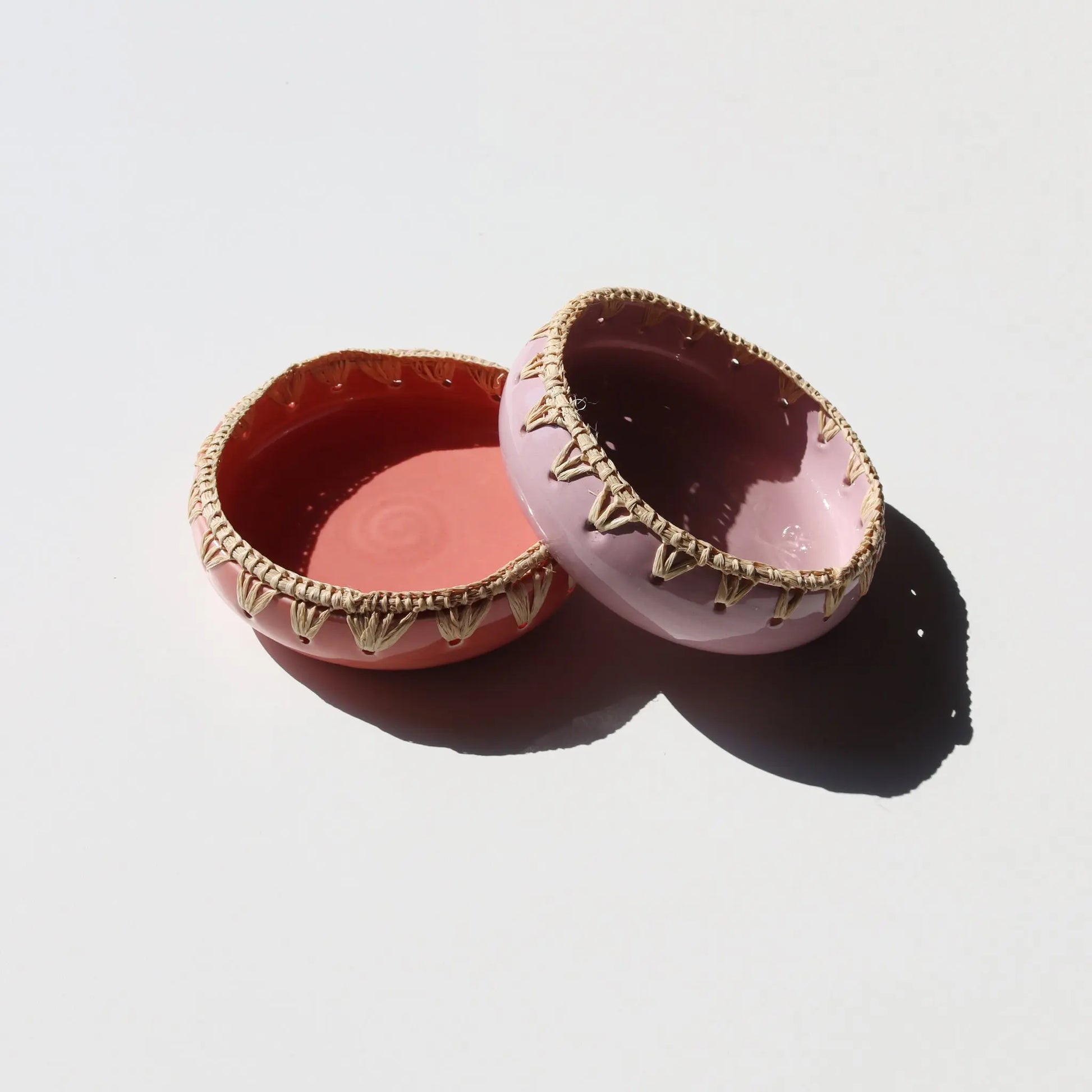 Ramekin Raffia Big Coral Pink Chabi Chic