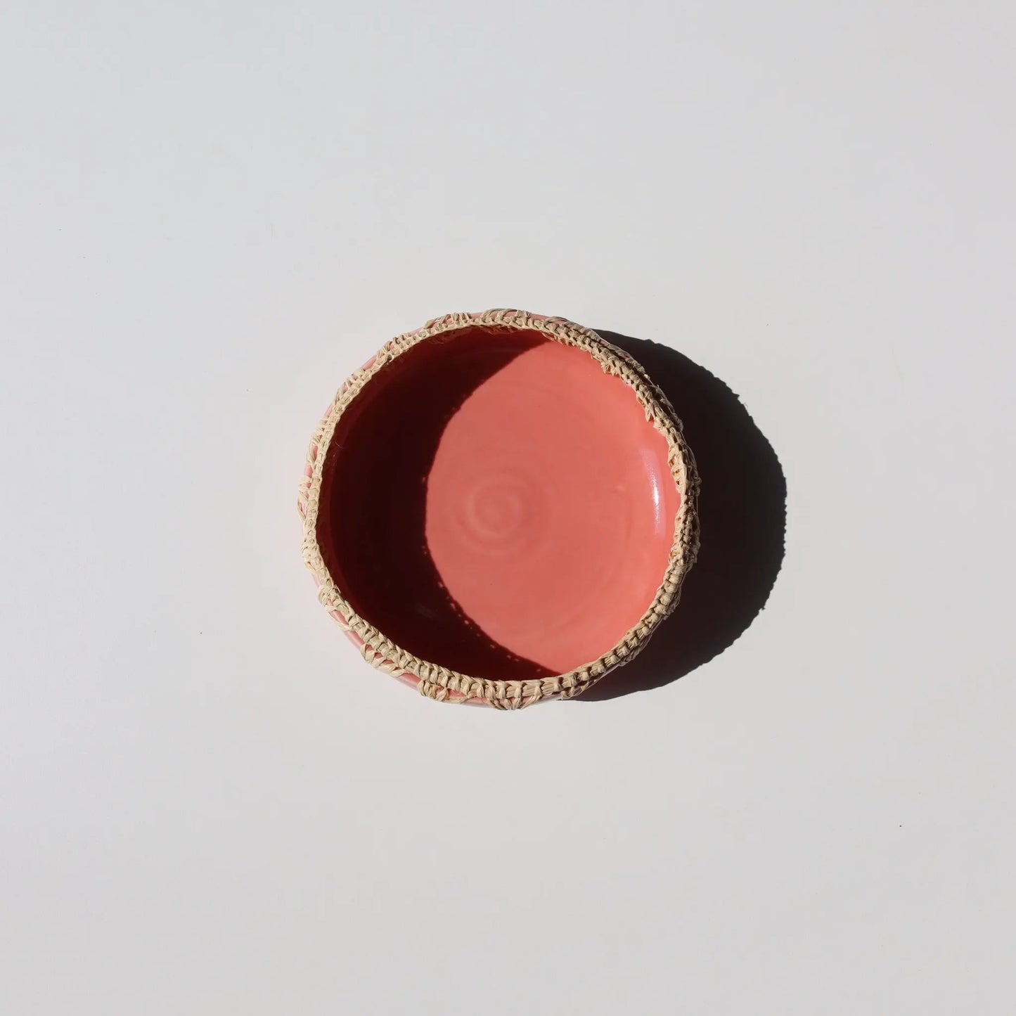 Ramekin Raffia Big Coral Pink Chabi Chic