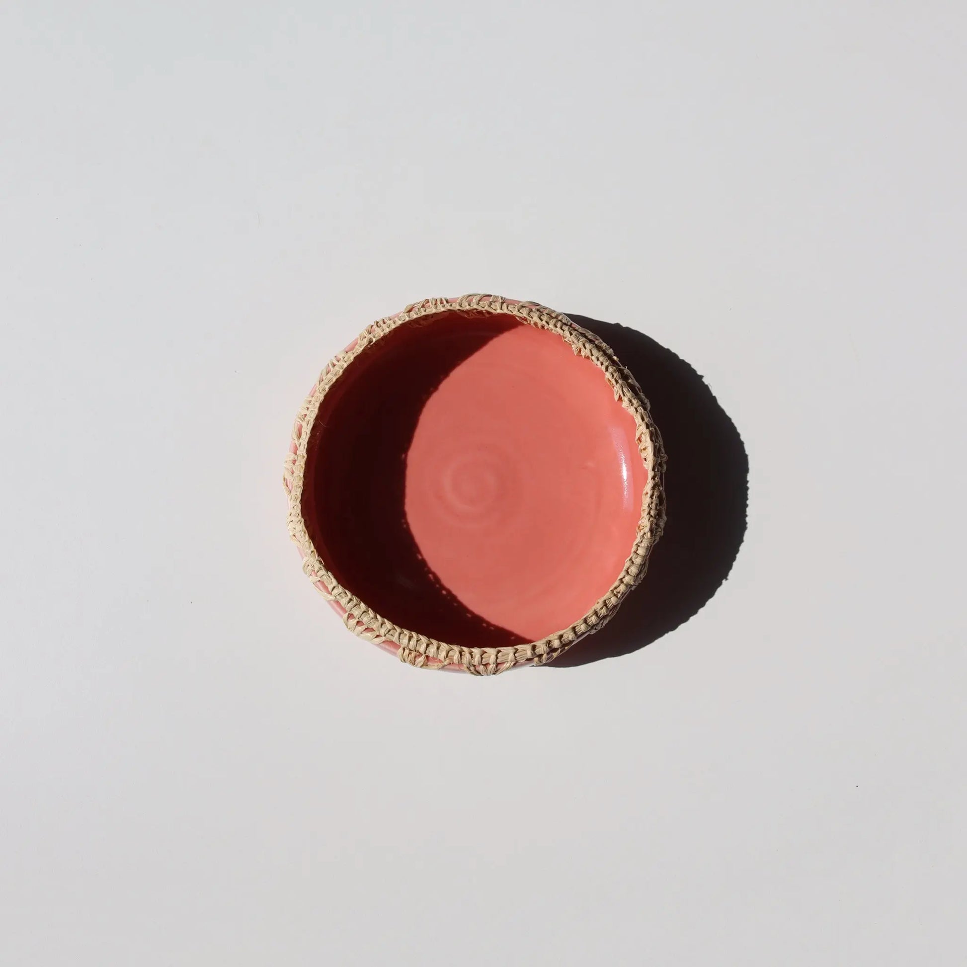 Ramekin Raffia Big Coral Pink Chabi Chic