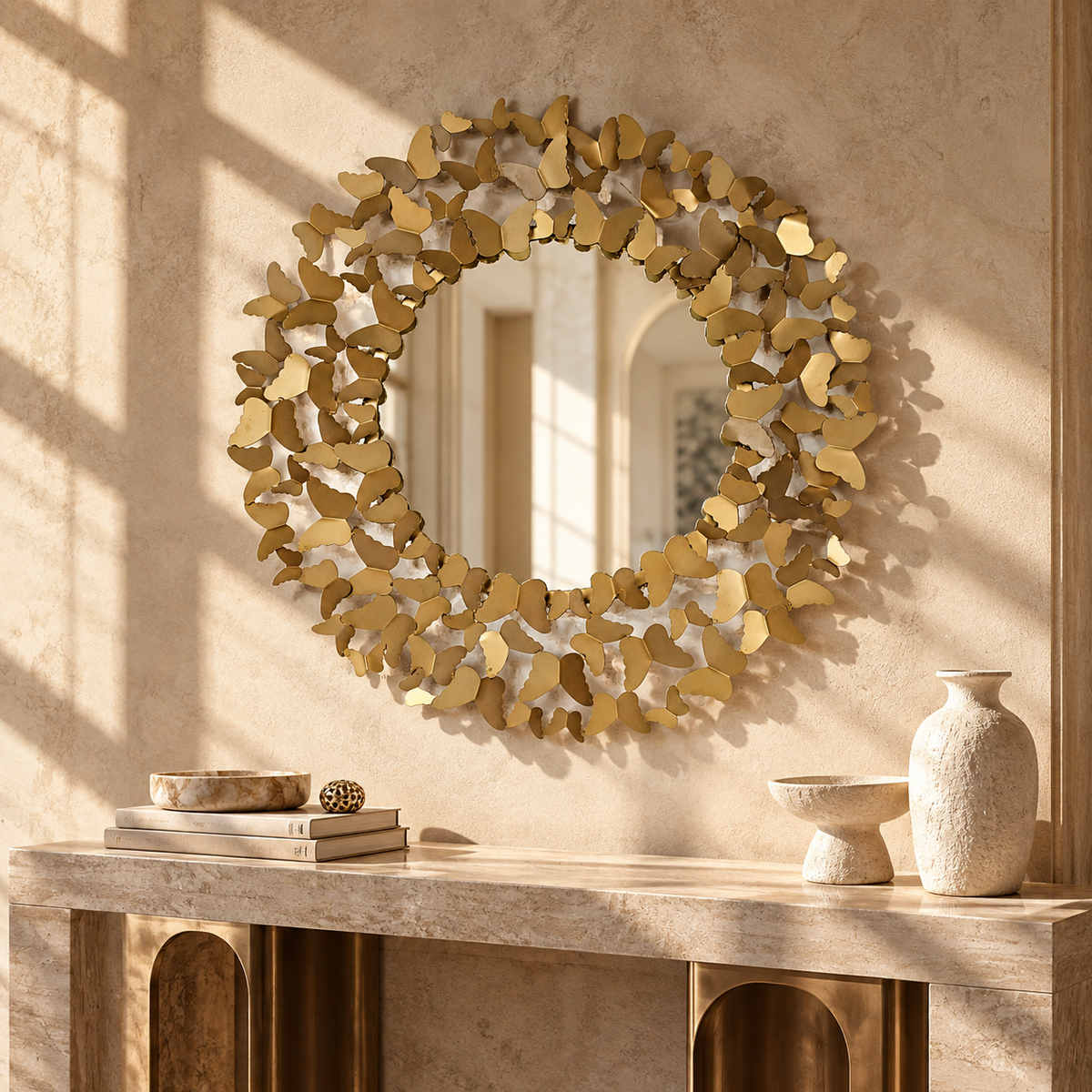 Gold Butterfly Mirror