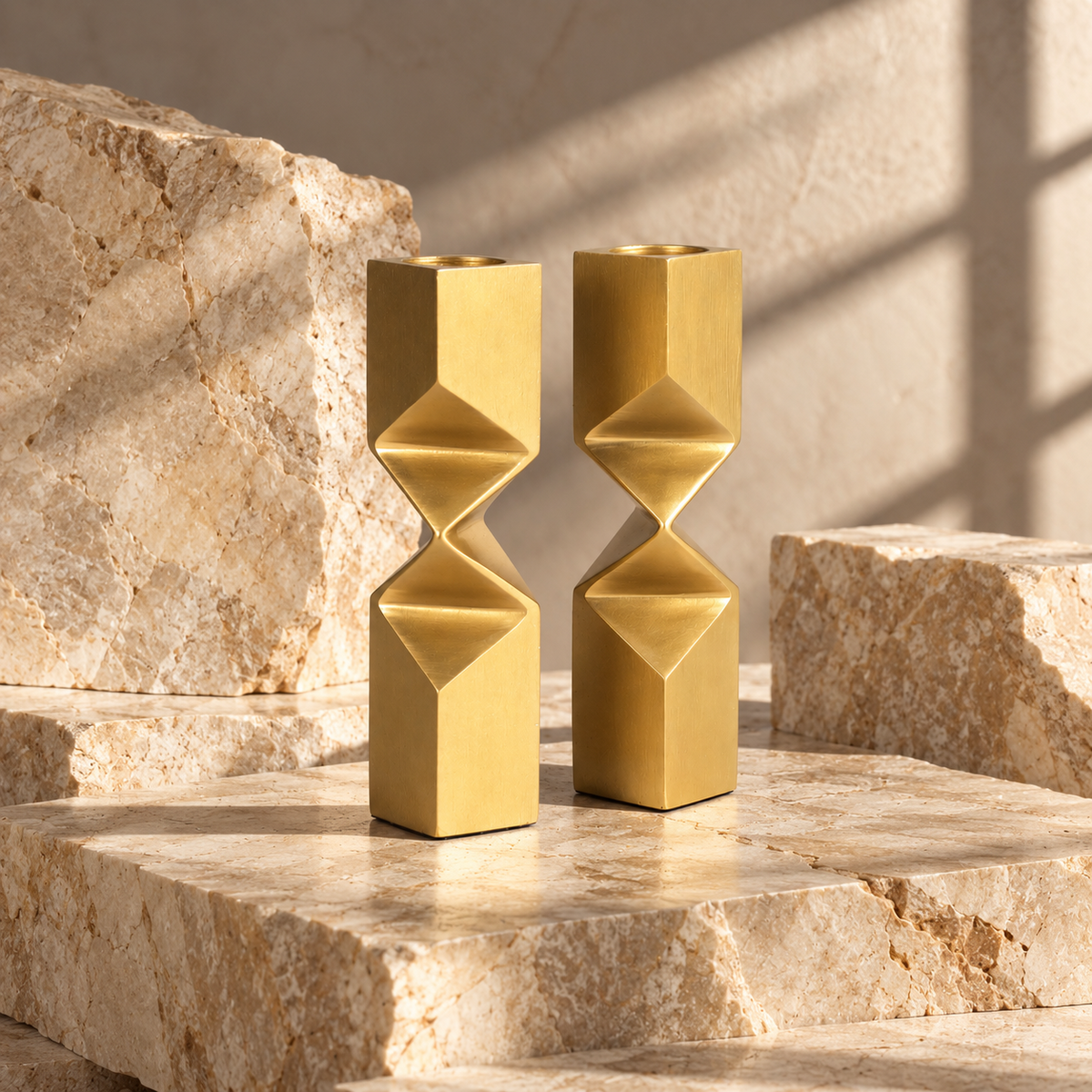 طقم حامل شموع هندسي