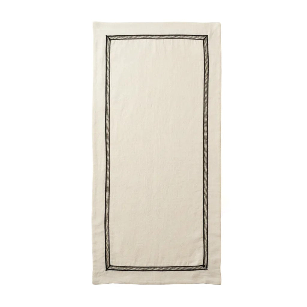 Table Runner Beige with Black Colber Lace