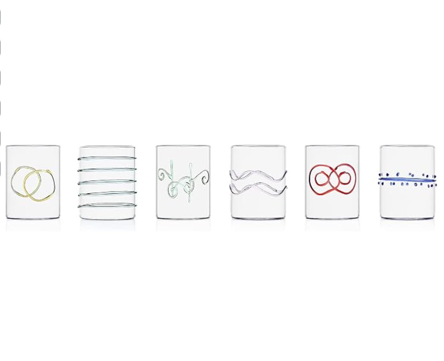 Deco Water Glass Multi Assorted Set of 6